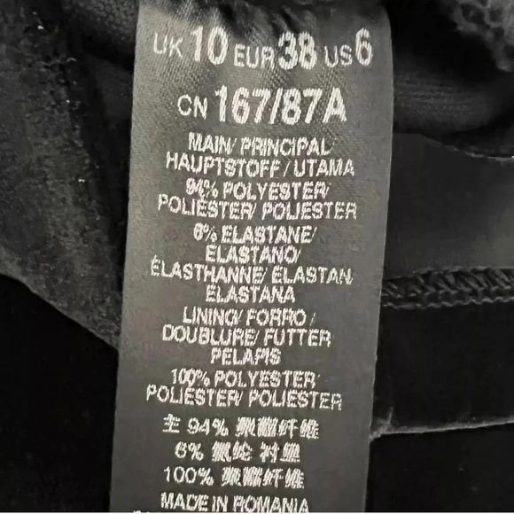 NWT Miss Selfridge Black Mini Velvet Mock Neck Dress, Size 6 - Picture 8 of 9